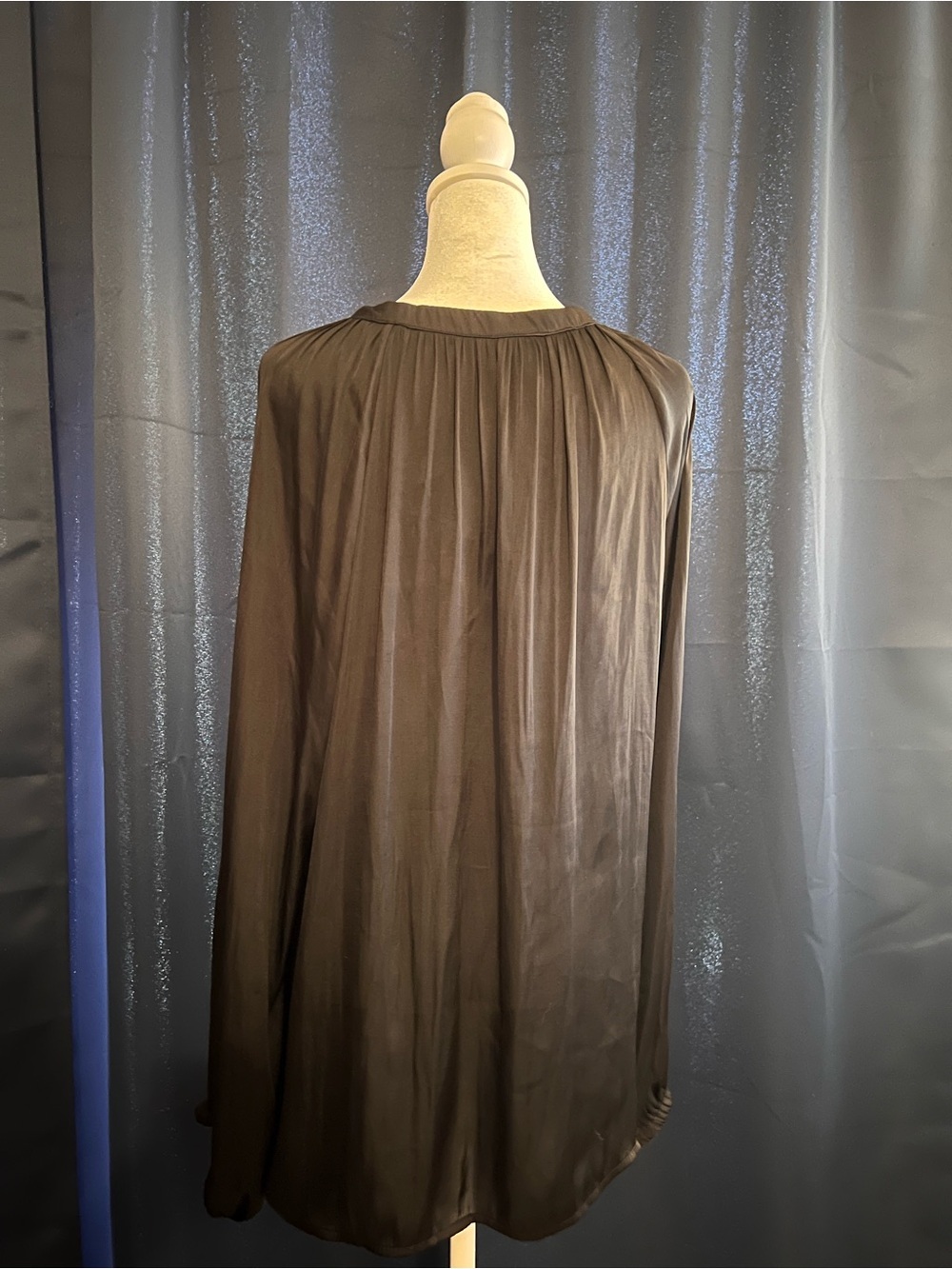 Torrid Black Tie Neck Long Sleeve Blouse Size 2 Chiffon Career Plus Size - Picture 4 of 6